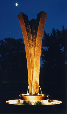 Image of large bronze water feature.