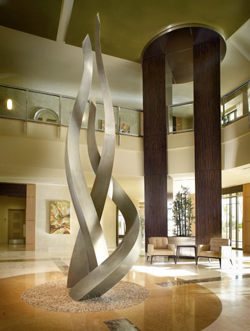 Image of large stainless steel sculpture.