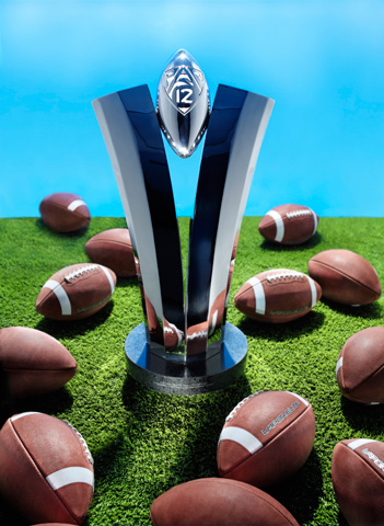 Image of the Pac 12 championship trophy.