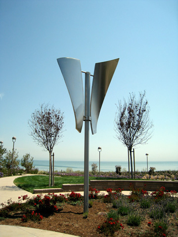 Image of a large stainless steel sculpture.
