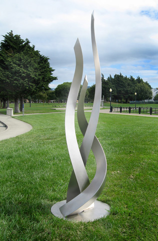 Image of a large stainless steel sculpture.