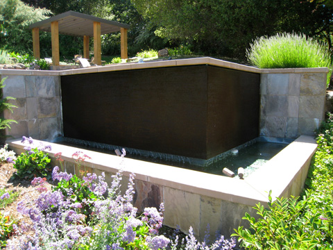 Image of a bronze waterwall.