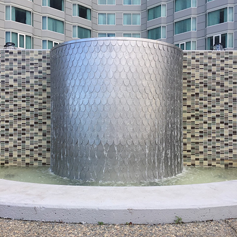 Image of a stainless waterwall.